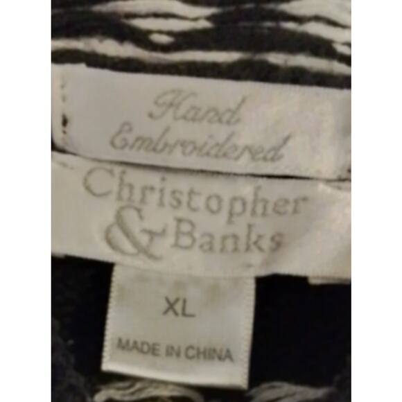 Christopher & Banks; Navy Christmas sweater - Picture 6 of 7